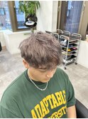 ［川崎］メンズハイトーンマッシュ　ダブルカラー　癖毛活かし