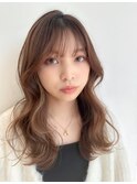 インナーカラー×シースルーバング