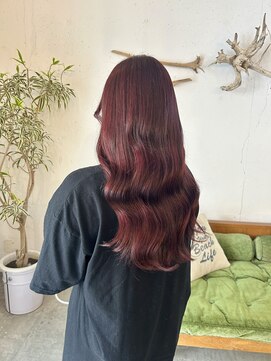 シーバイサイン(sea by Sign) チェリーレッド/ブリーチなしダブルカラー