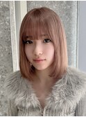 ウルフレイヤーボブ長めボブ切りっぱなしボブ20代30代ハイトーン
