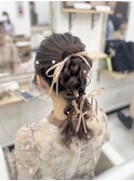 編み下ろしポニーテール