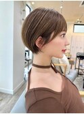 アプリコットオレンジ/ハイライトカラー/奥行きショート[池袋駅]