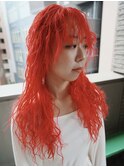 落ちる赤/レッドカラー/赤髪/落とせる赤/ハイトーンカラー
