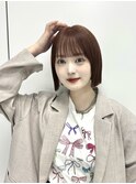 切りっぱなしボブ/暖色カラー/韓国ボブ/Chihiro