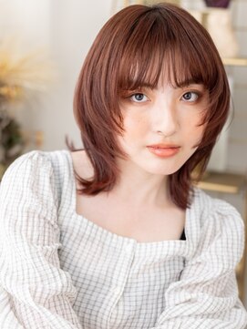 カバーヘア ブリス 北浦和(COVER HAIR bliss) ウルフカット/ハッシュカット/顔周りレイヤー/オレンジブラウンg