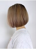 バレイヤージュボブ_アースカラーくびれヘアツートン_ba361951