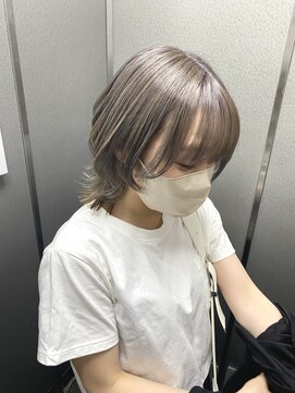 オーブ ヘアー リリー 博多2号店(AUBE HAIR lily) まろやかグレージュ×ミディアムウルフ