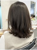 *セミディふんわりレイヤーくすみベージュ*