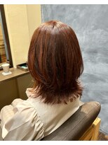 ヘアーエバリーズ(hair Everies)&nbsp;ミディアム×レイヤー×ピンクブラウン　20代　30代　大分中央町