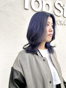 トップスタイル シズオカ(TopStyle SHIZUOKA) ミディアム×ブルーラベンダー×美髪