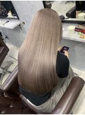 プラチナグレージュ、ダブルカラー、ブリーチカラー