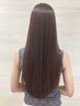 17.【極上サラ艶ストレート】　カット+縮毛矯正+髪質改善Tr　￥24000