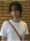 メンズボブウルフメンズミディアムレイヤーカットメンズウルフ