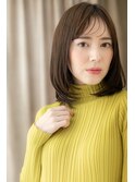 マロンベージュ大人美人前下がりレイヤーカットY浦和30代40代