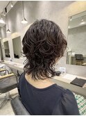 大人美人丸みショートボブウルフパーマヘア川崎20代30代40代