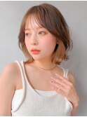 くびれヘア外ハネボブサイドバングモテ髪大人可愛い愛され
