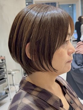 ソワネ 表参道(soigne) 表参道白髪ぼかしハイライトウルフショートボブグレージュ40代◎