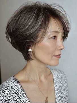ハーツ(Heart's) 白髪ぼかし脱白髪染め似合わせカット40代50代60代