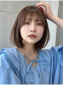 Say.切りっぱなしボブ韓国ボブボブレイヤー顔周りカット前髪青山