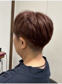 白髪ぼかしハイライト/ピンクブラウン/ショートヘア/ブリーチ