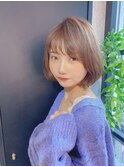 【Lond佐野】オルチャンボブ 色気フォギーベージュ耳かけ絶壁