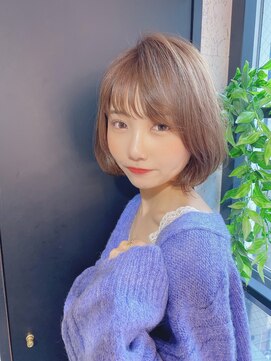 ロンドプランタン 恵比寿(Lond Printemps) 【Lond佐野】オルチャンボブ 色気フォギーベージュ耳かけ絶壁