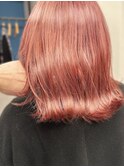 20代30代40代大人可愛いシアーピンク透明感肩ライン外ハネ