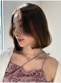 お顔周りカット×内巻きボブ/ワンカールボブ/大人/20代30代40代
