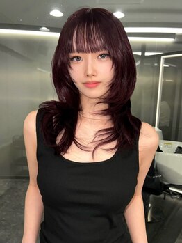 ランズ リアオオサカ(LANDS RiaOSAKA)の写真/【梅田徒歩7分/シールエクステ】ブリーチなしダブルカラーでつくる韓国ヘア♪学生さんも通いやすい価格◎