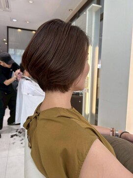 ブルーテーフ(Bleu Terre) 盛岡【エアリーボブショート×カフェモカブラウン】40代オススメ