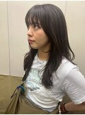 ミディアムヘア顔周りレイヤーカット/暗めカラー/西千葉