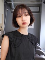 オルセン(OLSEN)&nbsp;丸みボブ/面長/前髪あり/絶壁解消/20代/30代/長め/ブラウン