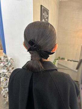 シニヨン/タイトシニヨン/ヘアセット/セット/結婚式ヘア／韓国風
