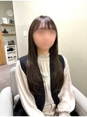 ロングレイヤー×オリーブグレージュカラー
