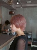 ショートウルフ×ペールピンク