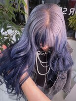 イエナ 渋谷(IENA)&nbsp;ダークブルーインナーカラーハッシュレイヤーボブケアブリーチ