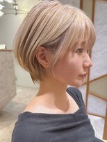 アリエッタ ギンザツー(ARIETTA GINZA2)&nbsp;ハイトーン小顔丸みショートボブ20代30代40代顔まわりカット銀座