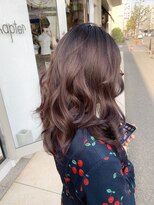 チャプター 問屋町(chapter) ケアブリーチルーツカラーラベンダーベージュレイヤーカット韓国