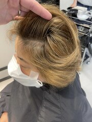 *After→Before*右スワイプ【白髪ぼかし脱白髪染めハイライト】