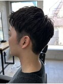 メンズ/アップバング/ツーブロックマッシュ/束感ショート/波巻き
