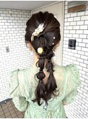 ツインヘア 個性派ヘア ヘアセット ツインポニー 編みポニー