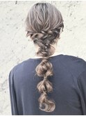 編みおろし カジュアルアレンジ ヘアセット