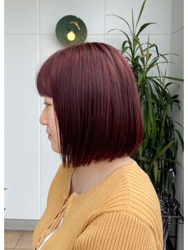 バルス(BLS) 20代30代 ボルドー ワインレッド 艶髪ボブ 【藤枝/藤枝駅】