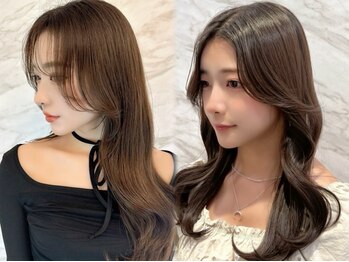 ロンド フィーユ(Lond fille)の写真/【カラー+トリー トメント￥6500】圧倒的ツヤ×前髪/顔周り/くびれヘアで創る[大人]韓国ワンホンヘア[銀座]