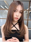 レイヤーロング20代30代40代大人可愛い毛先ワンカール後れ毛