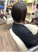切りっぱなしボブスタイル