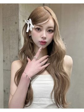 ソル ジングウマエ(SOL JINGUMAE) 原宿ペールピンクベージュブロンドシルバー顔周りレイヤー韓国風