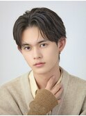 フェザーパーマセンターパートニュアンスパーマ韓国マッシュ黒髪