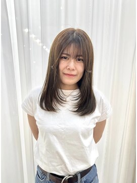 エトネ ヘアーサロン 仙台駅前(eTONe hair salon) semi long【レイヤー×オリーブベージュ】