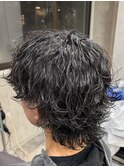 波巻きウルフツイスパウルフ仙台美容室シャドウパーマ仙台波巻き